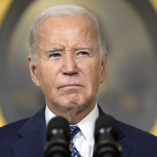 President Joe Biden speaks in the Diplomatic Reception Room of the White House, Thursday, Feb. 8, 2024, in Washington.