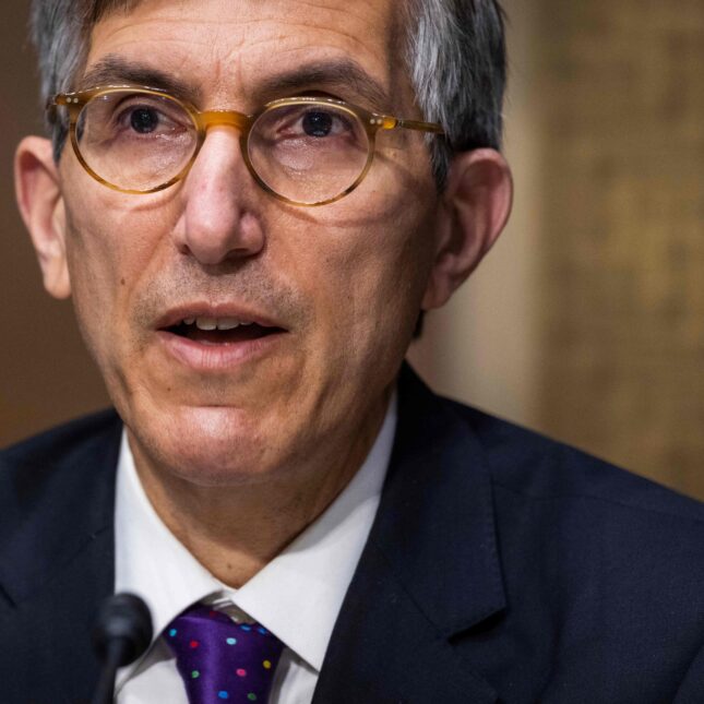 Peter Marks, Director of the Center for Biologics Evaluation and Research at the US Food and Drug Administration (FDA), testifies during a Senate Health, Education, Labor and Pensions Committee hearing to discuss the on-going federal response to Covid-19 on May 11, 2021 at the US Capitol in Washington, DC.