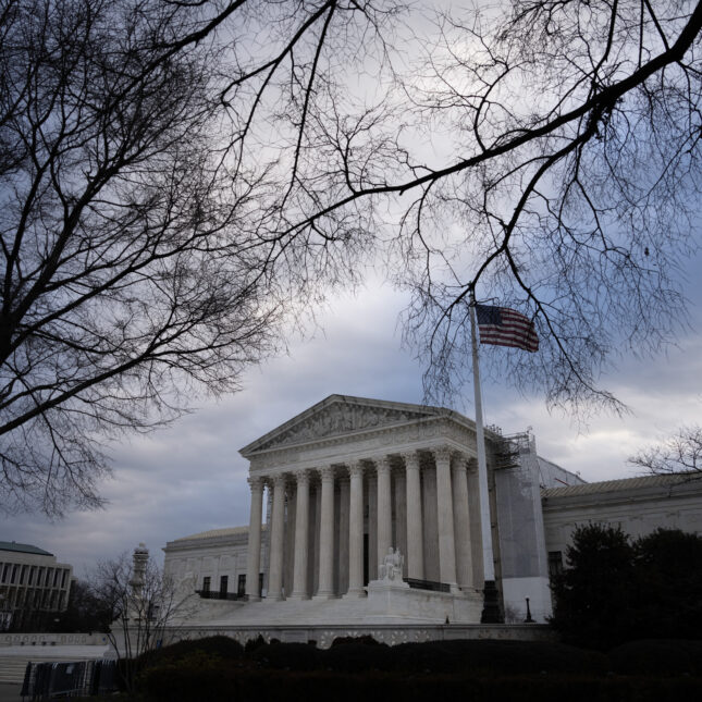 A view of the U.S. Supreme Court on a cloudy morning. -- health coverage from STAT