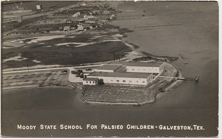 A black and white photographic depicting Moody State School for Palsied Children, Galveston, Texas ca. 1900